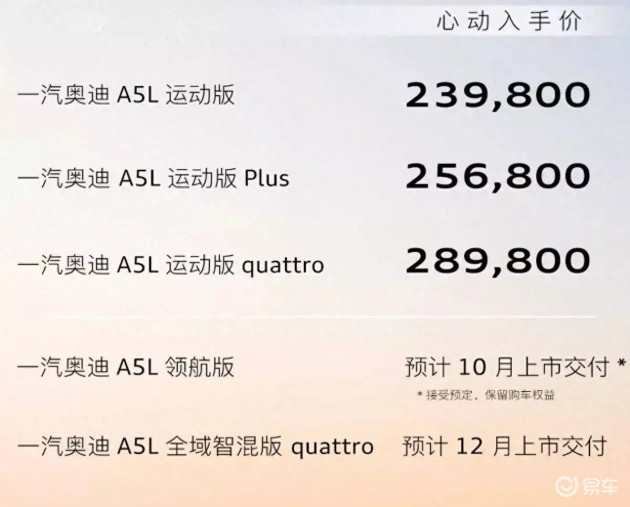 新奥迪A5L上市，豪华B级车里的实力派，诚意满满，还有啥