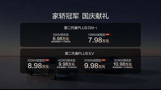 第二代秦PLUS上市 起售价下探至6万元区间